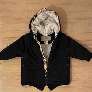 Infant Burberry winter coat dark blue